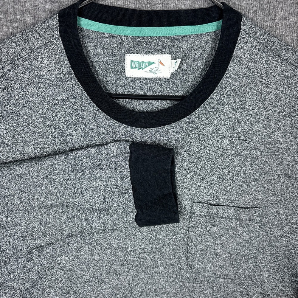 Wellen Shirt‎ Mens XXL Heather Gray Long Sleeve Hemp Blend Organic Huckberry Tee